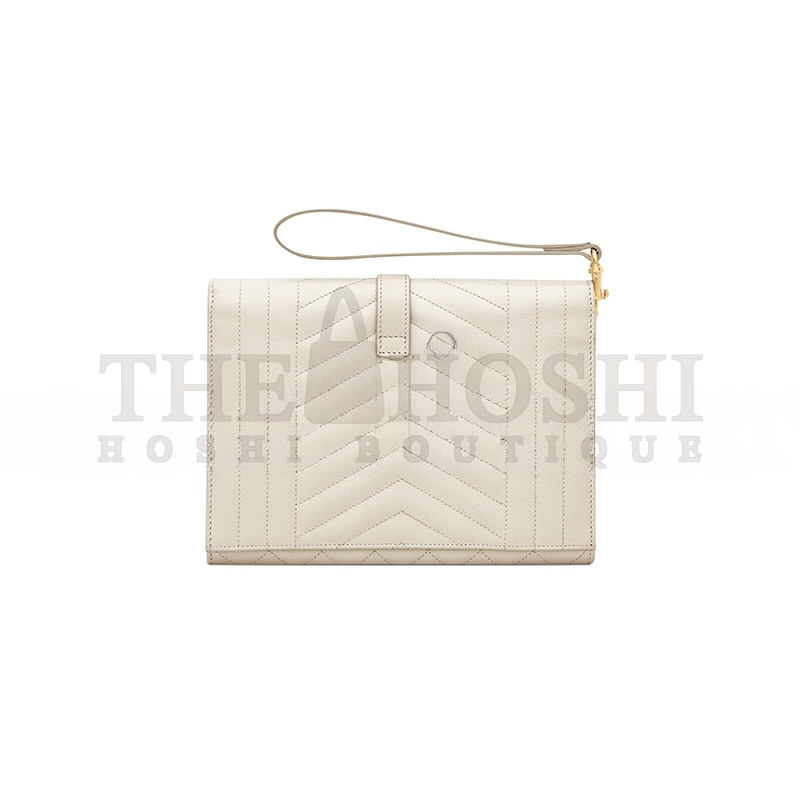Y51 ENVELOPE FLAP POUCH IN MIX MATELASSÉ GRAIN DE POUDRE LEATHER 651030BOW919207 (21*16*3cm) Master Quality